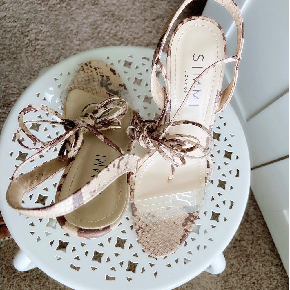 SIMMI London Clear Snakeskin Heels - Picture 4 of 8